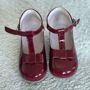 Like New w/o Box Jacadi EU 22 Burgundy Patent Leather Mary Jane’s